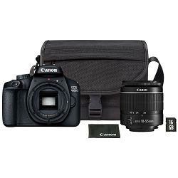Canon Digitalni fotoaparat EOS 4000D EF-S 18-55mm III + torba SB130 + 16GB